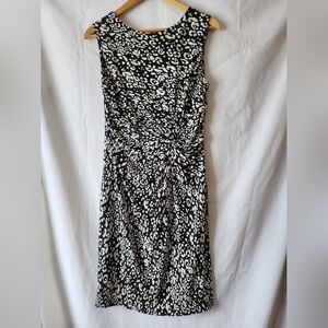 Chaus Black & White Knot-Front Midi Dress